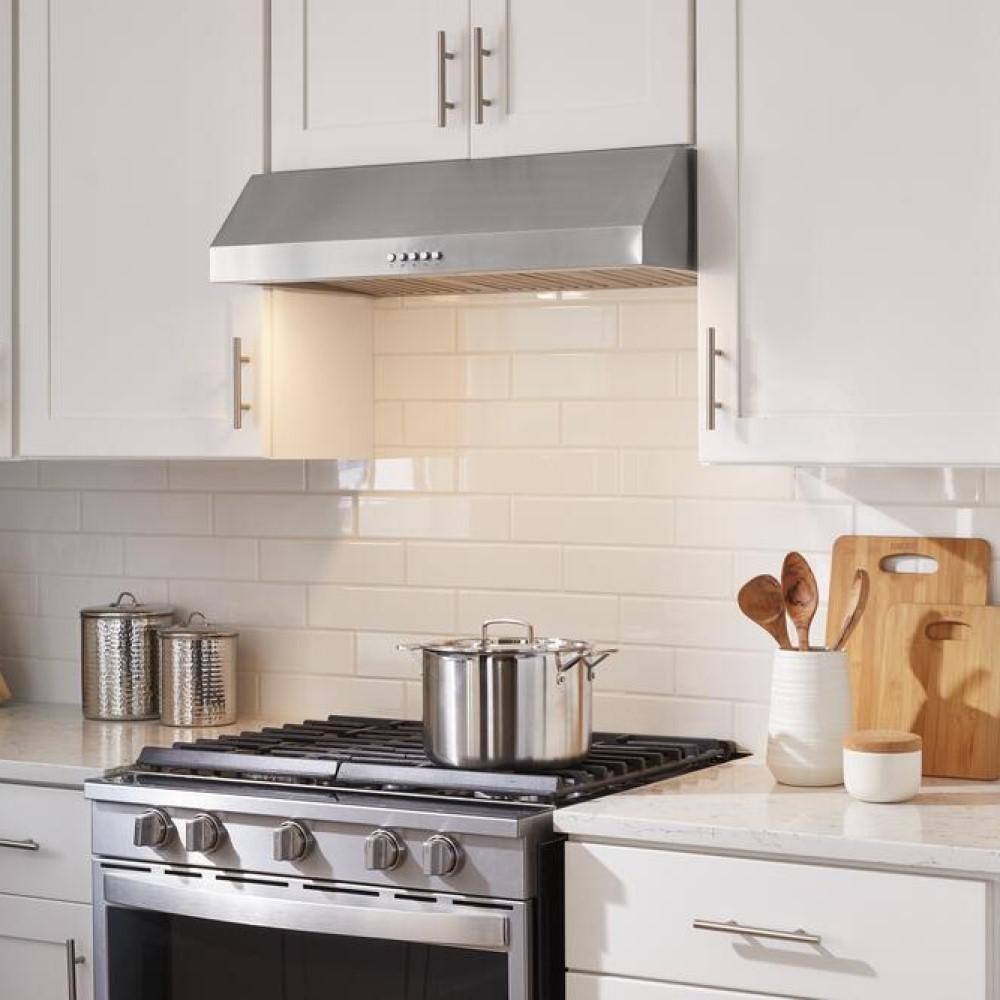 Vissani Sarela 30 in. W x 7 in. H 500CFM Convertible Under Cabinet Range Hood in Stainless Steel with LED Lights and Filter1