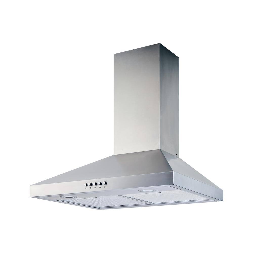 Vissani Siena 30 in. 350CFM Convertible Pyramid Wall Mount Range Hood in Stainless Steel with Charcoal Filter and LED Lighting Vissani Siena 30 in. 350CFM Convertible Pyramid Wall Mount Range Hood in Stainless Steel with Charcoal Filter and LED Lighting