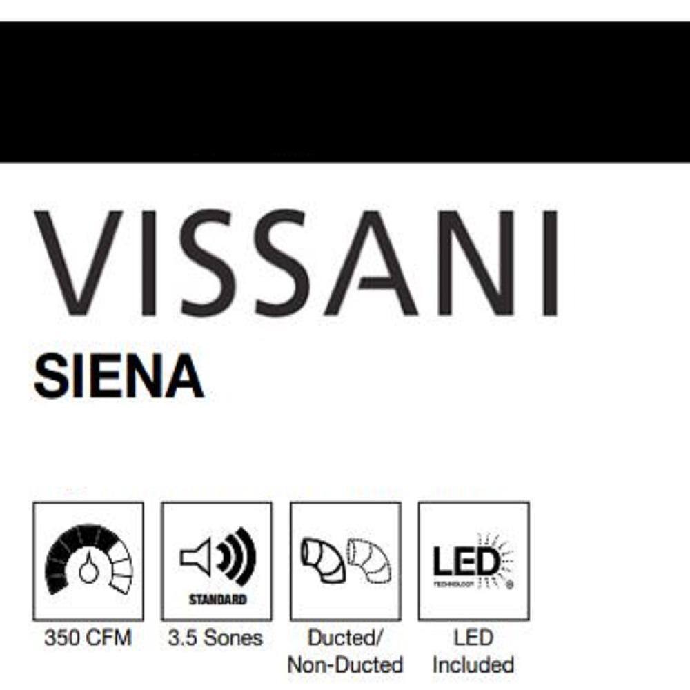 Vissani Siena 30 in. 350CFM Convertible Pyramid Wall Mount Range Hood in Stainless Steel with Charcoal Filter and LED Lighting18
