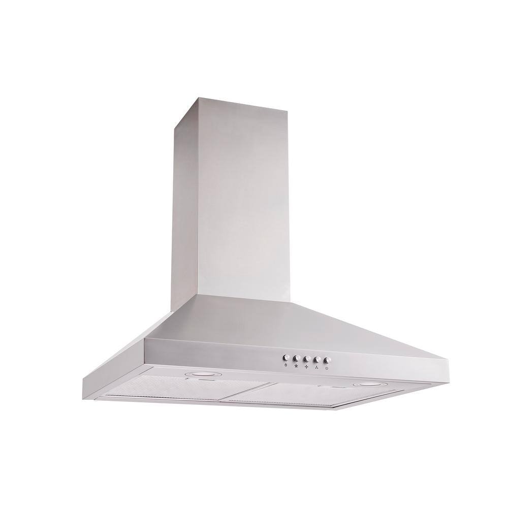 Vissani Siena 30 in. 350CFM Convertible Pyramid Wall Mount Range Hood in Stainless Steel with Charcoal Filter and LED Lighting2