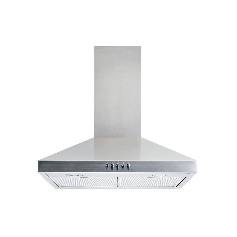 Vissani Siena 30 in. 350CFM Convertible Pyramid Wall Mount Range Hood in Stainless Steel with Charcoal Filter and LED Lighting9