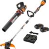 WORX WG927 40V 13" Cordless String Trimmer/Edger + Leaf Blower Combo Kit, Batteries & Charger Included