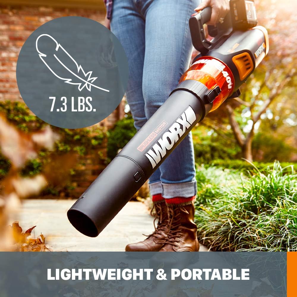 WORX WG927 40V 13 Cordless String Trimmer Edger + Leaf Blower Combo Kit, Batteries & Charger Included0