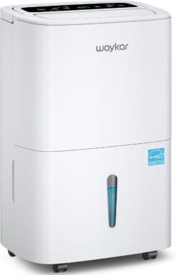 Waykar 150 Pints Energy Star Dehumidifier for Spaces up to 7,000 Sq. Ft at Commercial and Industrial Large Room, Warehouse, Storage, Home, Basement, Bedroom with Drain Hose, Auto Defrost, Self-Drying