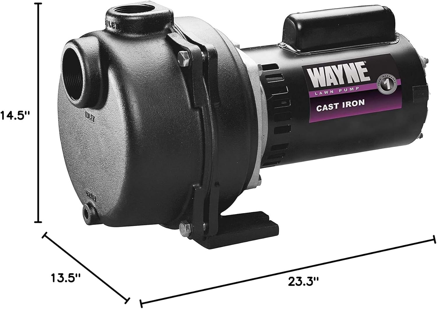 Wayne WLS150 1.5 HP High Volume Cast Iron Lawn Sprinkling Pump, 1-1 2-Horsepower4
