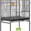 Yaheetech 54-inch Wrought Iron Standing Large Parrot Parakeet Flight Bird Cage for Small Parrot Sun Parakeet Green Cheek Conure Lovebird Budgie Finch Canary Bird Cage with Stand