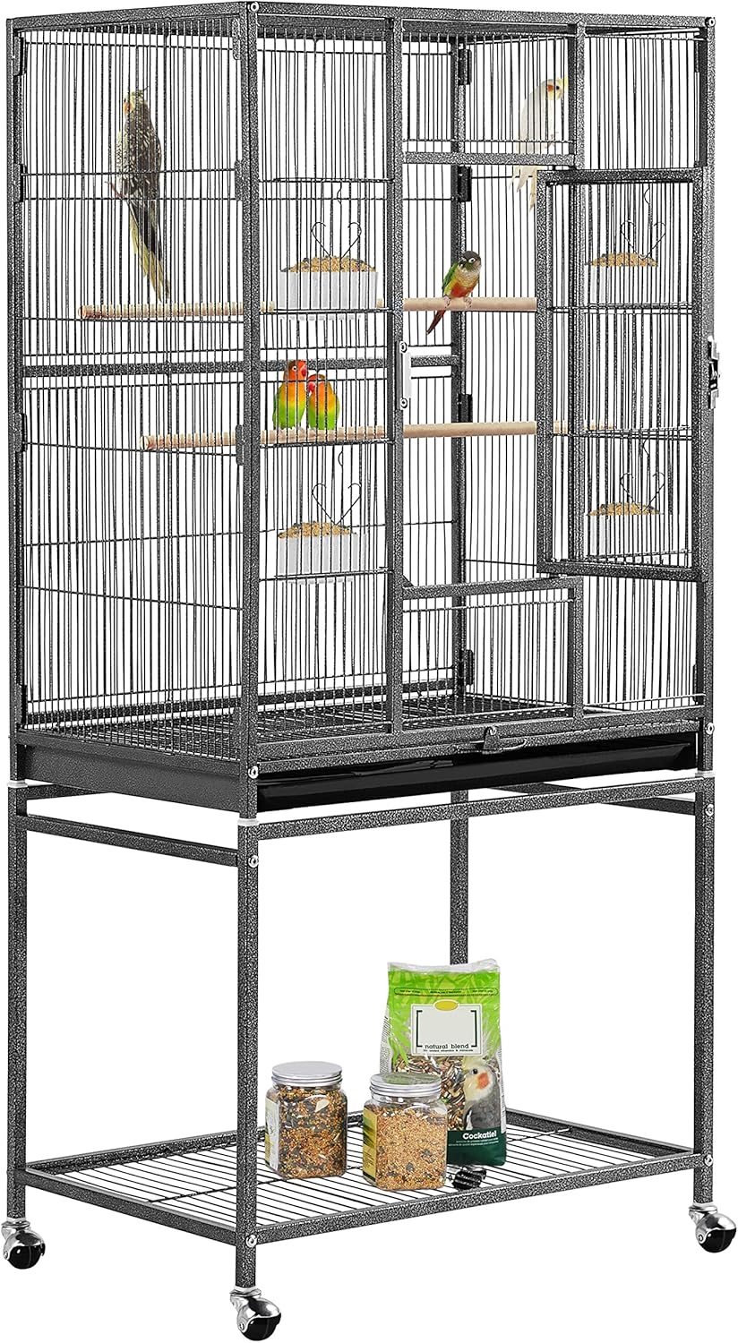 Yaheetech 54-inch Wrought Iron Standing Large Parrot Parakeet Flight Bird Cage for Small Parrot Sun Parakeet Green Cheek Conure Lovebird Budgie Finch Canary Bird Cage with Stand Yaheetech 54-inch Wrought Iron Standing Large Parrot Parakeet Flight Bird Cage for Small Parrot Sun Parakeet Green Cheek Conure Lovebird Budgie Finch Canary Bird Cage with Stand