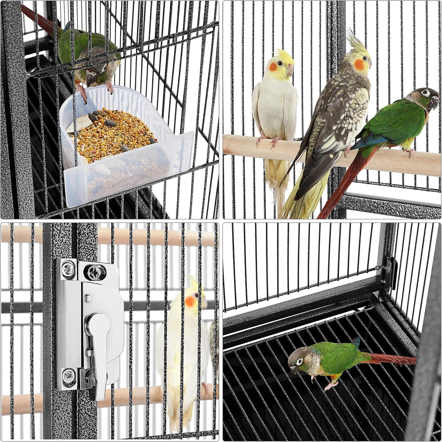 Yaheetech 54-inch Wrought Iron Standing Large Parrot Parakeet Flight Bird Cage for Small Parrot Sun Parakeet Green Cheek Conure Lovebird Budgie Finch Canary Bird Cage with Stand6