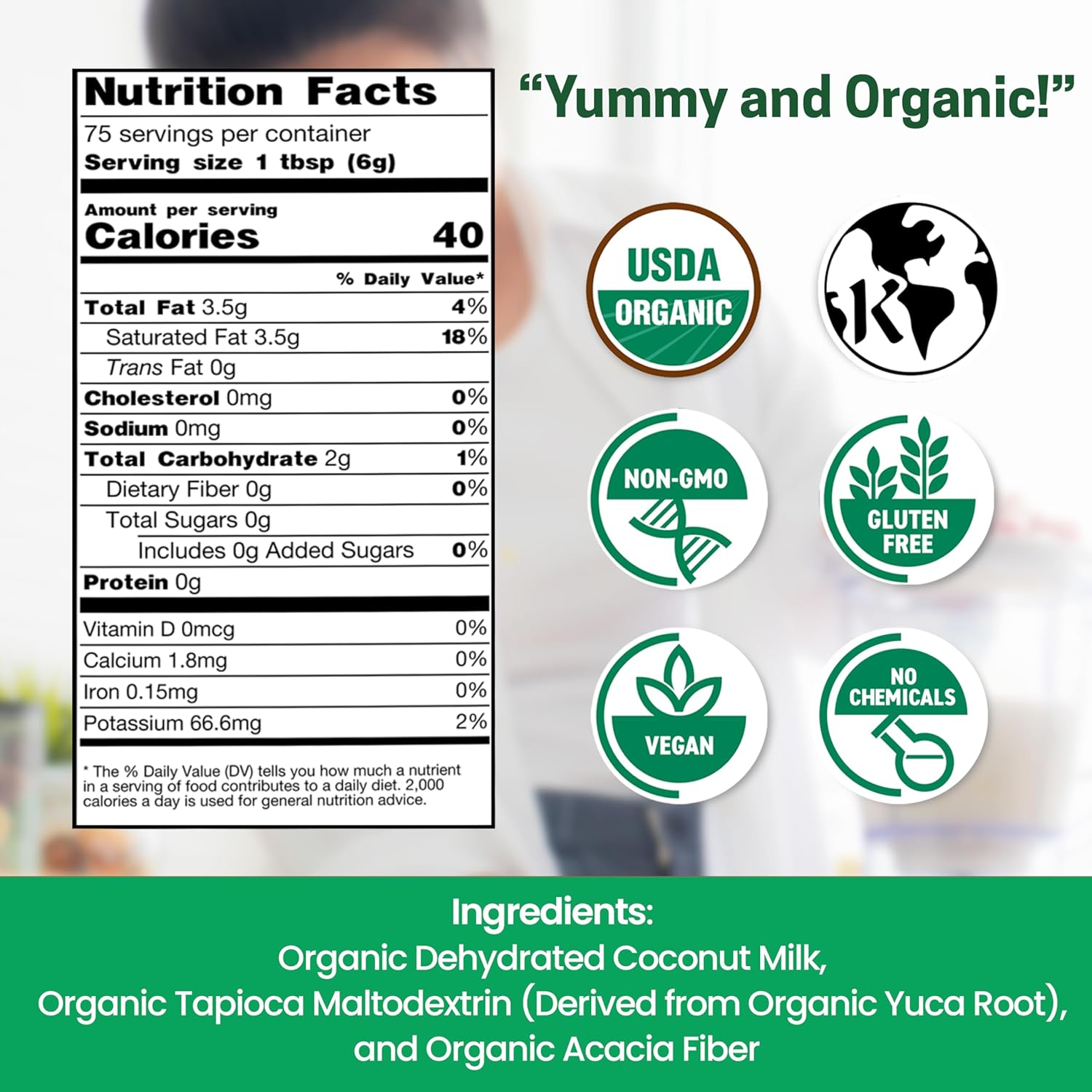 Z Natural Foods Organic Coconut Milk Powder - All-Natural Vegan Dairy-Free Alternative with MCTs - Unsweetened Coconut Creamer for Coffee & Smoothies - Gluten-Free, Non-GMO, 5 lbs1