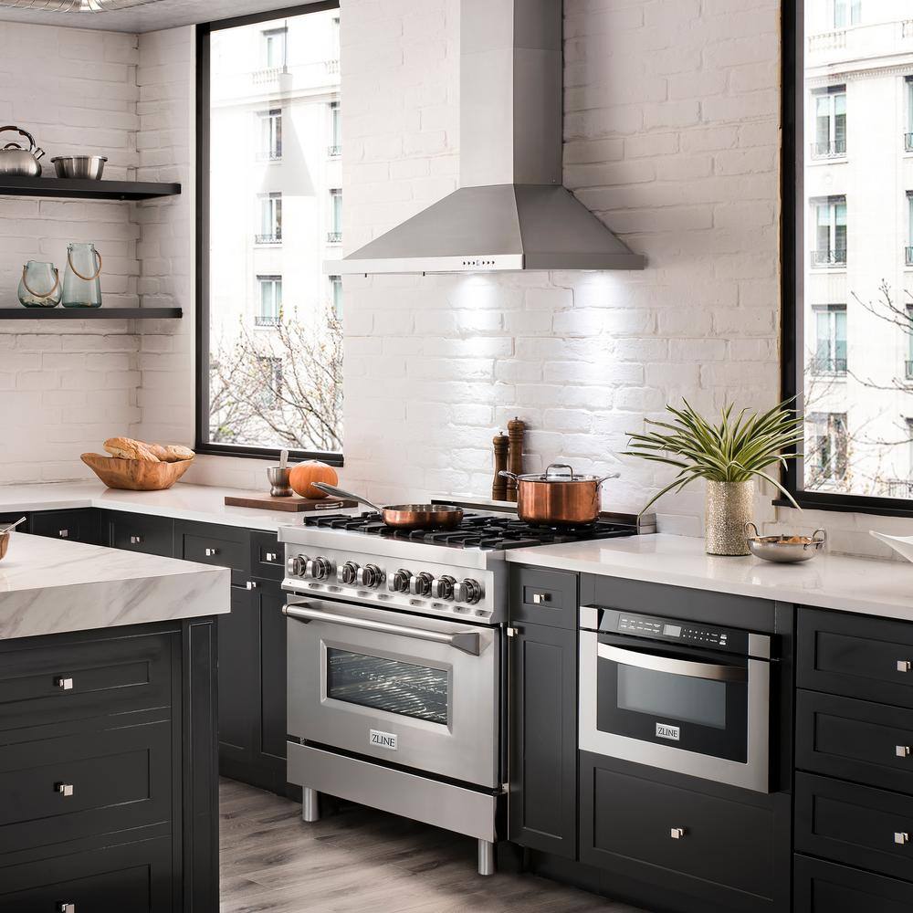 ZLINE Kitchen and Bath KB-30 30 in. 400 CFM Convertible Vent Wall Mount Range Hood with LED Lighting - Stainless Steel1