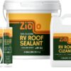 Ziollo RV 30 ft Roof Repair Kit - Roof Repair Kit to Seal and Waterproof, Bond to EPDM Rubber with Sealant (1 Paintable Tape, 4 pk Caulking, 1 Cleaner and 4G Silicone Pail)