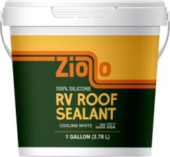 Ziollo RV Roof Sealant - Leak Repair 100% Silicone Liquid Rubber - Premium Waterproof Coating for Campers, Pop Up, Motorhomes, and Travel Trailers - Easy DIY Application - White 1 Gallon