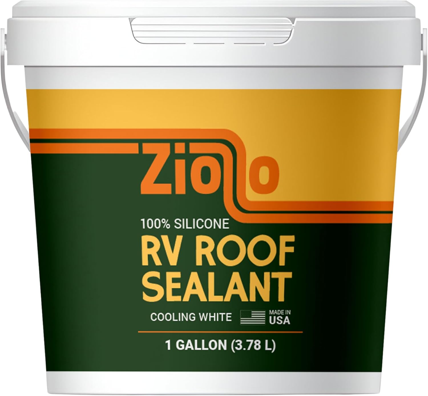 Ziollo RV Roof Sealant - Leak Repair 100% Silicone Liquid Rubber - Premium Waterproof Coating for Campers, Pop Up, Motorhomes, and Travel Trailers - Easy DIY Application - White 1 Gallon Ziollo RV Roof Sealant - Leak Repair 100% Silicone Liquid Rubber - Premium Waterproof Coating for Campers, Pop Up, Motorhomes, and Travel Trailers - Easy DIY Application - White 1 Gallon