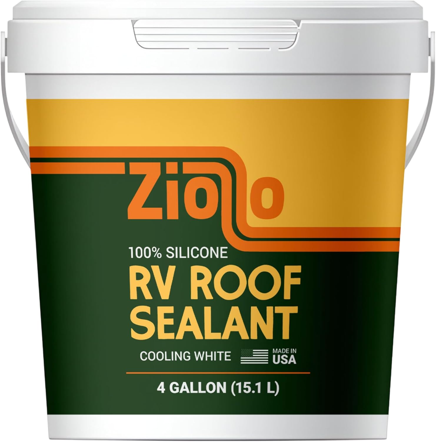Ziollo RV Roof Sealant - Leak Repair 100% Silicone Liquid Rubber - Premium Waterproof Coating for Campers, Pop Up, Motorhomes, and Travel Trailers - Easy DIY Application - White 4 Gallon Ziollo RV Roof Sealant - Leak Repair 100% Silicone Liquid Rubber - Premium Waterproof Coating for Campers, Pop Up, Motorhomes, and Travel Trailers - Easy DIY Application - White 4 Gallon