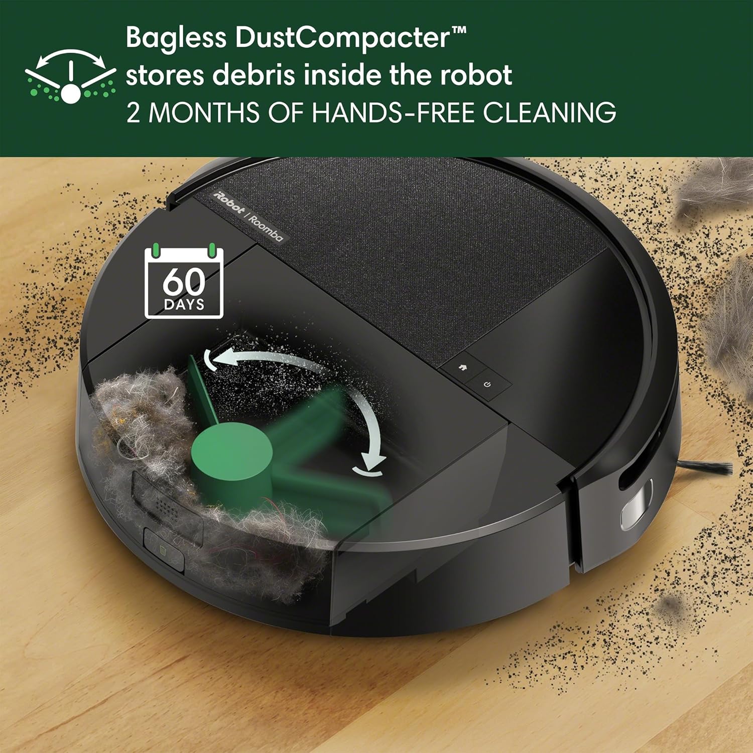 iRobot Roomba 205 DustCompactor Vac Robot Vacuum - Auto-Compacts Debris Within The Robot, No Emptying for 60 Days, Bagless, Intense Power-Lifting Suction, LiDAR Navigation, Multi-Surface Cleaning1