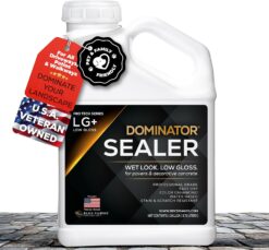 1 Gal. DOMINATOR LG+ Clear Acrylic Sealer | Low Gloss Paver Sealer | Wet Look, Color Enhancing | Professional Grade | Concrete Pavers and Decorative Concrete | Fast Dry | Driveway, Patio and Walkways
