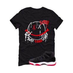 Jordan 11 Bred Velvet Black T-Shirt (Smile) DB5457-061