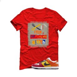 Dunk Low CO.JP What The Red T-Shirt (Cut from a different cloth) AA4414-400