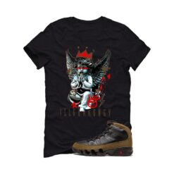 Jordan 9 Olive Black T-Shirt (Graffiti Angel) HV4794-030