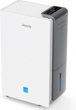 4500 Sq.Ft Most Efficient Energy Star 2025 Dehumidifier, AEOCKY Max 80 Pint/D(Standard 56Pint/D) Smart Compressor Dehumidifier with Drain Hose, Intelligent Humidistat,for Basement, Bedroom, Home, Bathroom