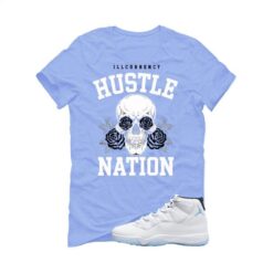 Jordan 11 Legend Blue Carolina Blue T-Shirt (Hustle Nation) CT8012-104
