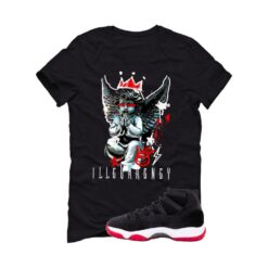 Jordan 11 Bred Velvet Black T-Shirt (Graffiti Angel) DB5457-061