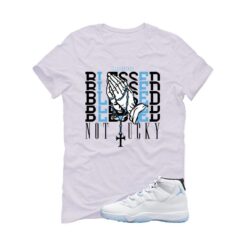 Jordan 11 Legend Blue White T-Shirt (Blessed not lucky) CT8012-104