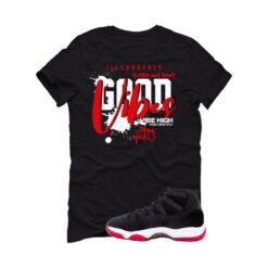 Jordan 11 Bred Velvet Black T-Shirt (Good Vibes) DB5457-061