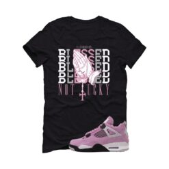 Jordan 4 WMNS Orchid Black T-Shirt (Blessed not lucky) AQ9129-501