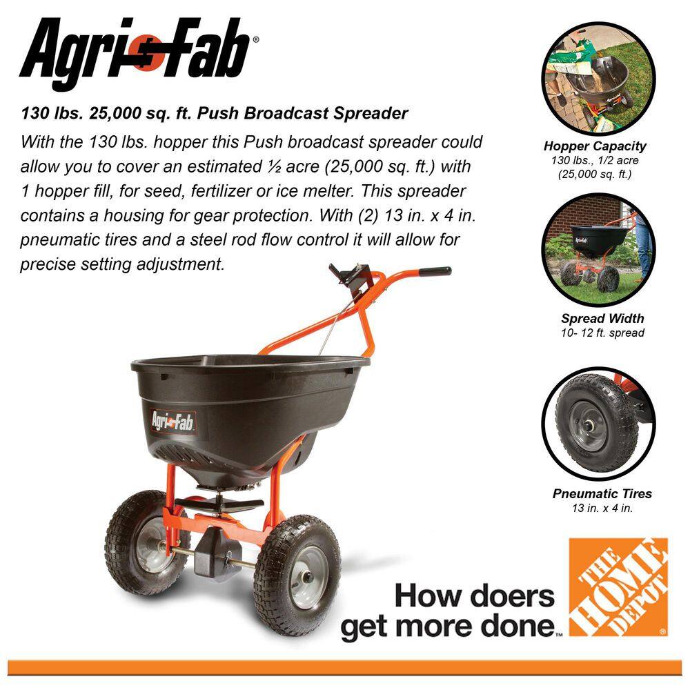Agri-Fab 45-0614 130 lbs. 25,000 sq. ft. Push Broadcast Spreader for Seed and Fertilizer07