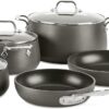 All-Clad HA1 Hard Anodized Nonstick Pots and Pans Set Non Stick Cookware Sets, Oven Broiler Safe 500F, Black