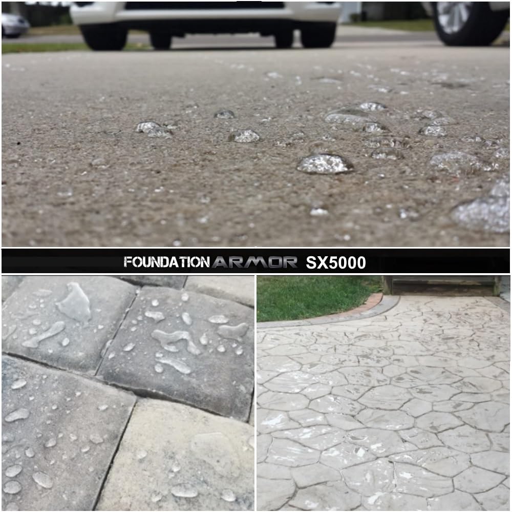 Armor SX5000 Solvent-Based Silane-Siloxane Sealer for Concrete, Brick, Pavers, Stone - Matte Concrete Sealer - 5 Gallon089