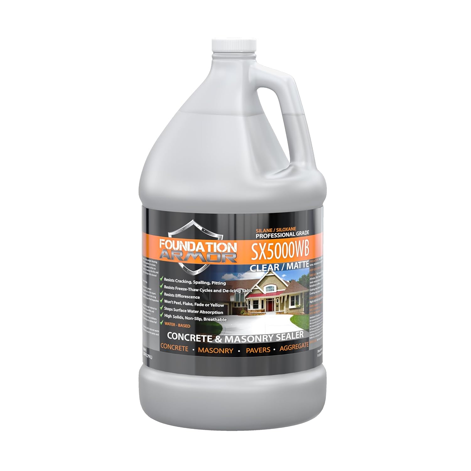 Armor SX5000 WB Water-Based Silane-Siloxane Sealer for Concrete, Brick, Pavers, Stone - Matte Concrete Sealer - 1 Gallon Armor SX5000 WB Water-Based Silane-Siloxane Sealer for Concrete, Brick, Pavers, Stone - Matte Concrete Sealer - 1 Gallon