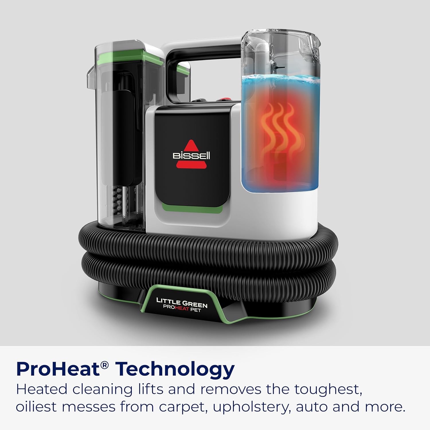 BISSELL® Little Green® Proheat® Pet, Portable Deep Cleaner with Heated Cleaning Technology, Self-Cleaning Tough Stain Tool and Pet Pro Oxy Triple Action Formula Included, 396932