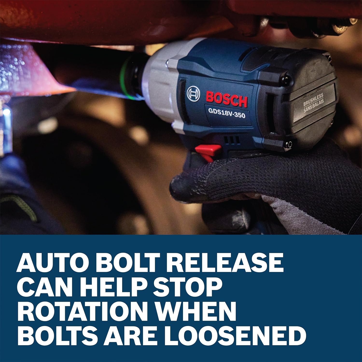 BOSCH GDS18V-350N 18V Brushless ½ In. Mid Torque Impact Wrench - 410 Ft.-Lbs Breakaway Torque, 250 Ft.-Lbs Fastening Torque, Compact Design (Bare Tool)7
