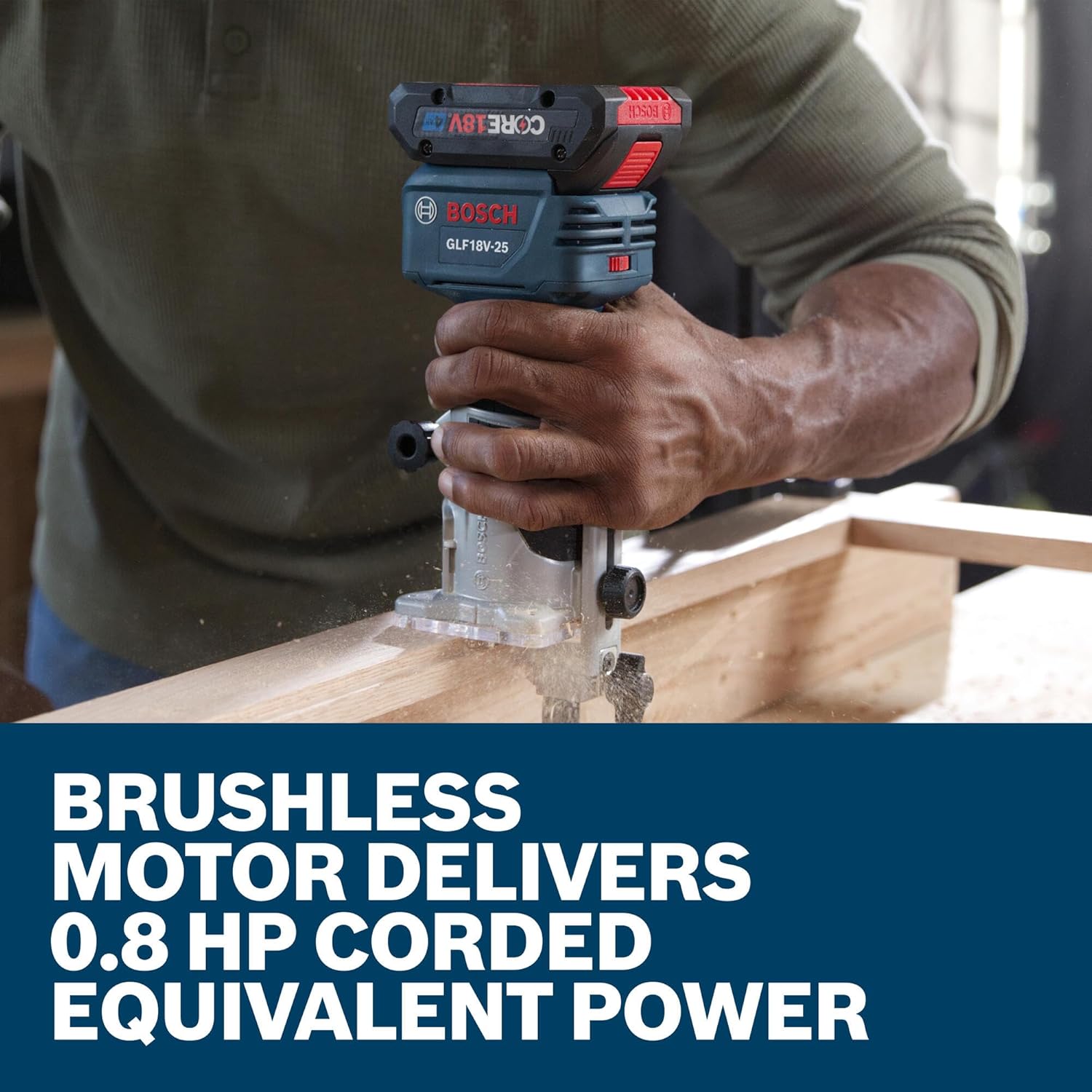 BOSCH GLF18V-25N 18V Laminate Trim Router - Powerful Brushless Motor, 10,000-30,000 RPM, Lightweight, Ergonomic, Enhanced Dust Extraction, Quick Depth Adjustments for Precise Trimming5