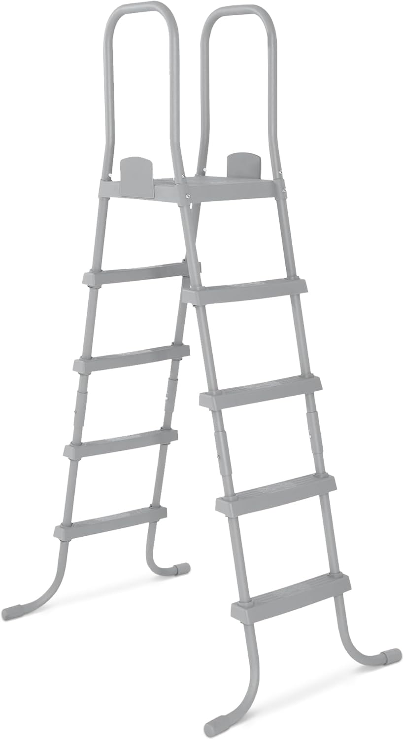 Bestway Flowclear 52 Inch Versatile Metal A Frame Above Ground Swimming Pool Ladder with Heavy Duty Plastic Double Sided Steps Bestway Flowclear 52 Inch Versatile Metal A Frame Above Ground Swimming Pool Ladder with Heavy Duty Plastic Double Sided Steps