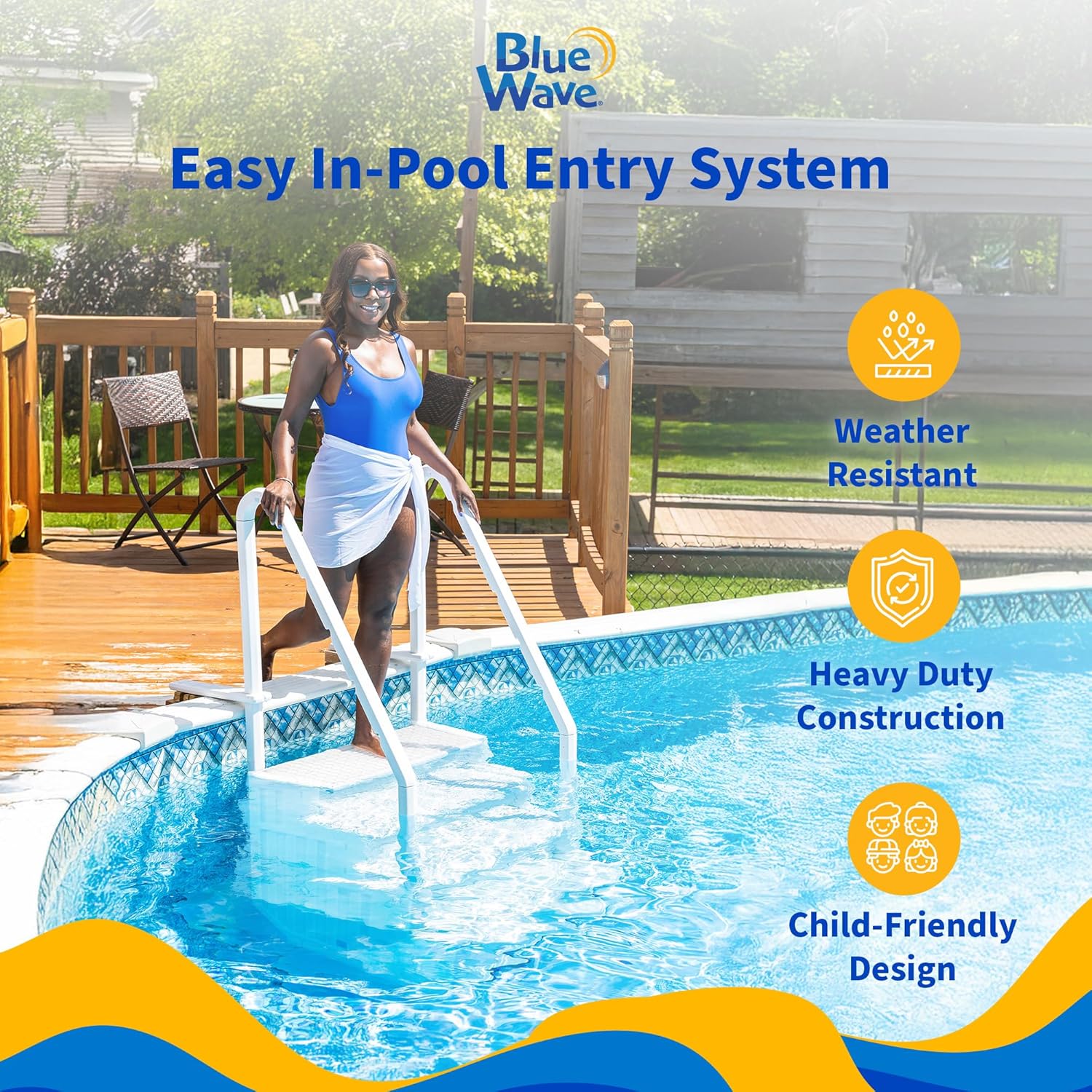 Blue Wave Easy Pool Step Above Ground Swimming Pool Step to Deck1