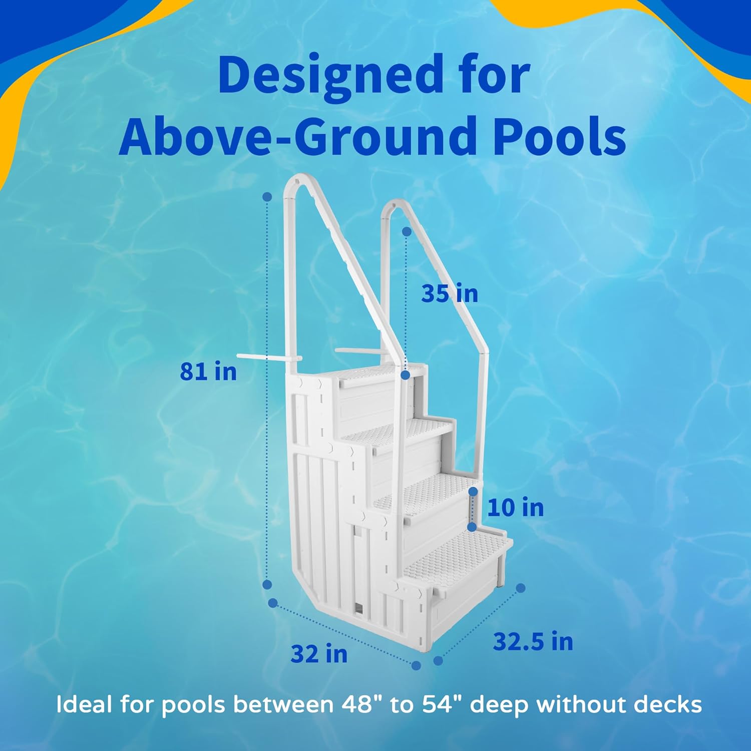 Blue Wave Easy Pool Step Above Ground Swimming Pool Step to Deck3