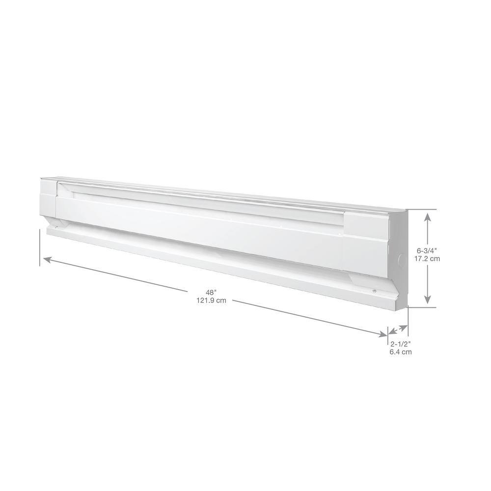 Cadet 4F1000W 48 in. 240 208-volt 1,000 750-watt Electric Baseboard Heater in White`1