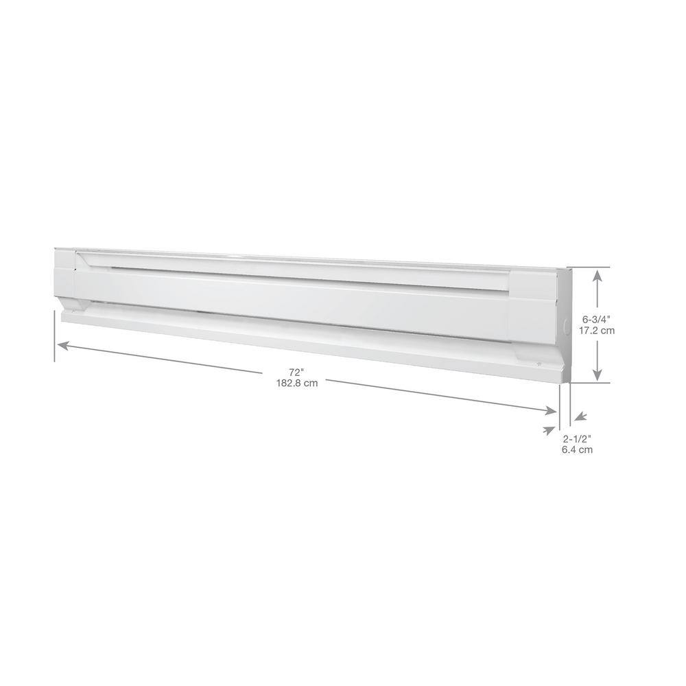 Cadet 6F1500-8W 72 in. 208-volt 1,500-watt Electric Baseboard Heater in White9