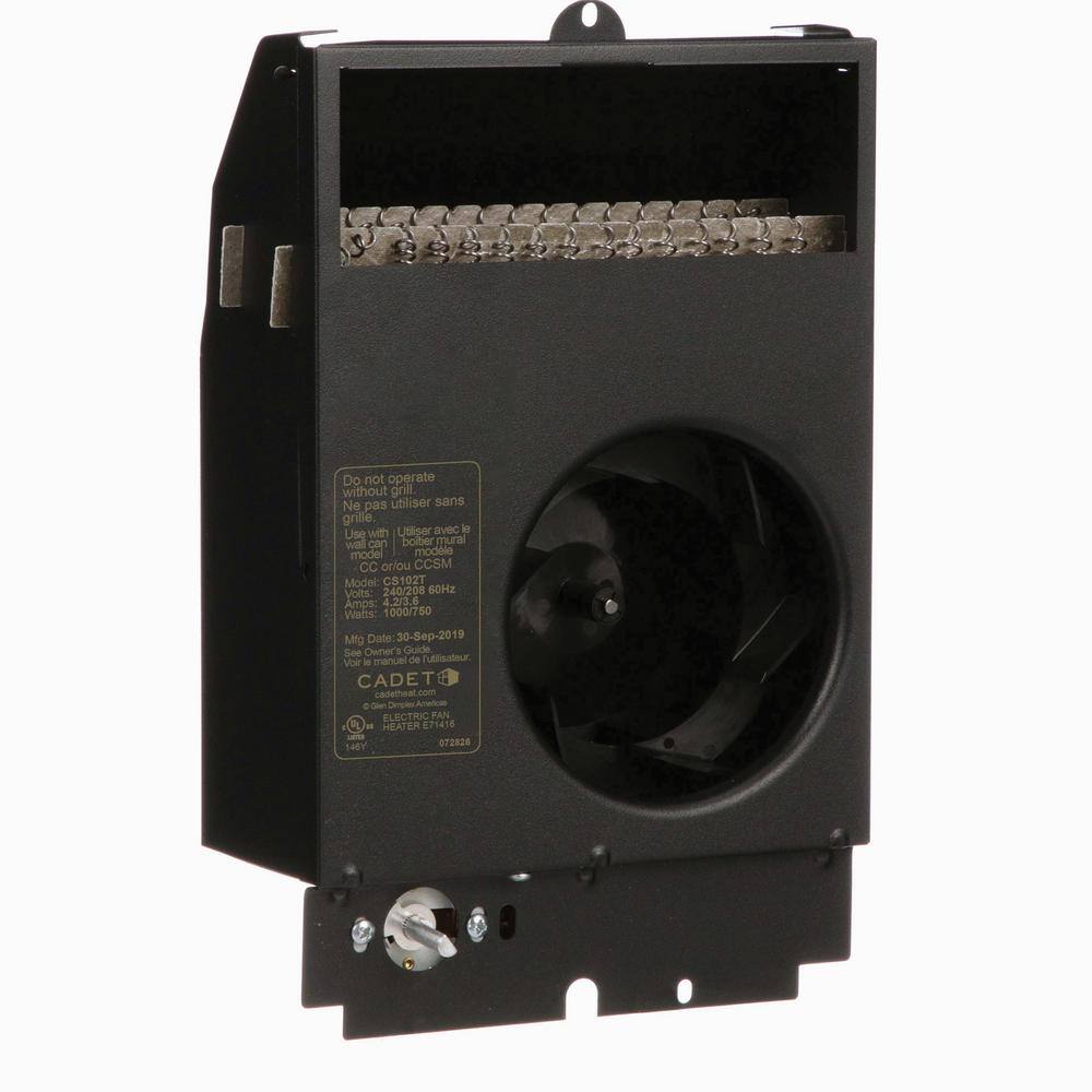Cadet CS102T 240 208-volt 1,000 750-watt Com-Pak In-wall Fan-forced Replacement Electric Heater Assembly with Thermostat1