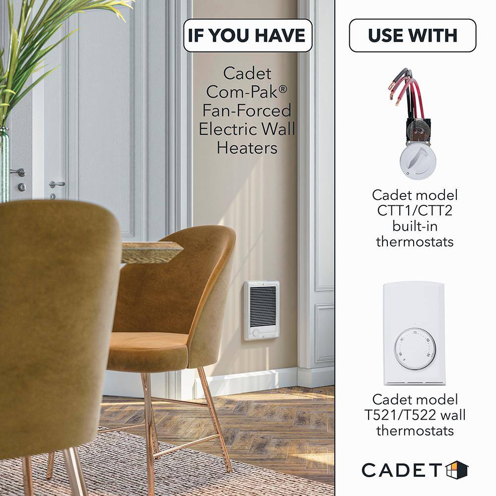Cadet CSC151W 120-volt 1,500-watt Com-Pak In-wall Fan-forced Electric Heater in White5