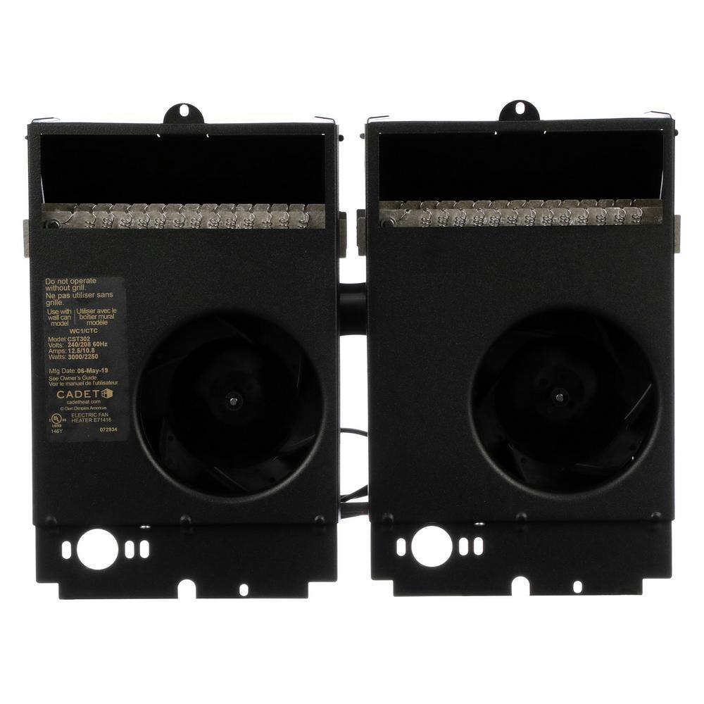 Cadet CST302 240 208-volt 3,000 2,250-watt Com-Pak Twin In-wall Fan-forced Replacement Electric Heater Assembly Cadet CST302 240/208-volt 3,000/2,250-watt Com-Pak Twin In-wall Fan-forced Replacement Electric Heater Assembly