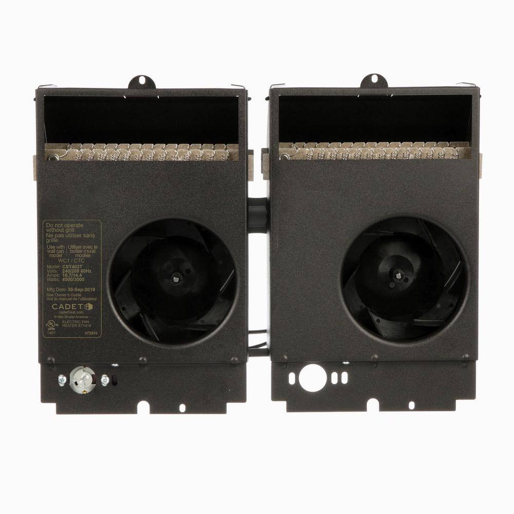 Cadet CST402T 240 208-volt 4,000 3,000-watt Com-Pak Twin In-wall Fan-forced Replacement Electric Heater Assembly with Thermostat Cadet CST402T 240/208-volt 4,000/3,000-watt Com-Pak Twin In-wall Fan-forced Replacement Electric Heater Assembly with Thermostat