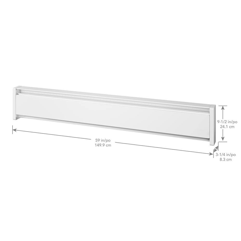 Cadet EBHN1000W 59 in. 240 208-volt 1,000 750-watt SoftHeat Hydronic Electric Baseboard Heater in White7