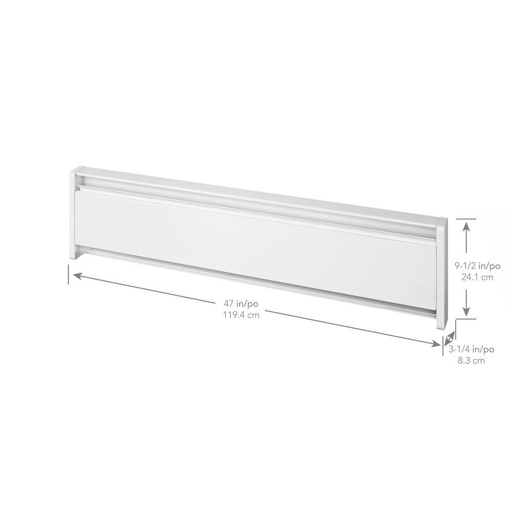 Cadet EBHN750W 47 in. 240 208-volt 750 562-watt SoftHeat Hydronic Electric Baseboard Heater in White12
