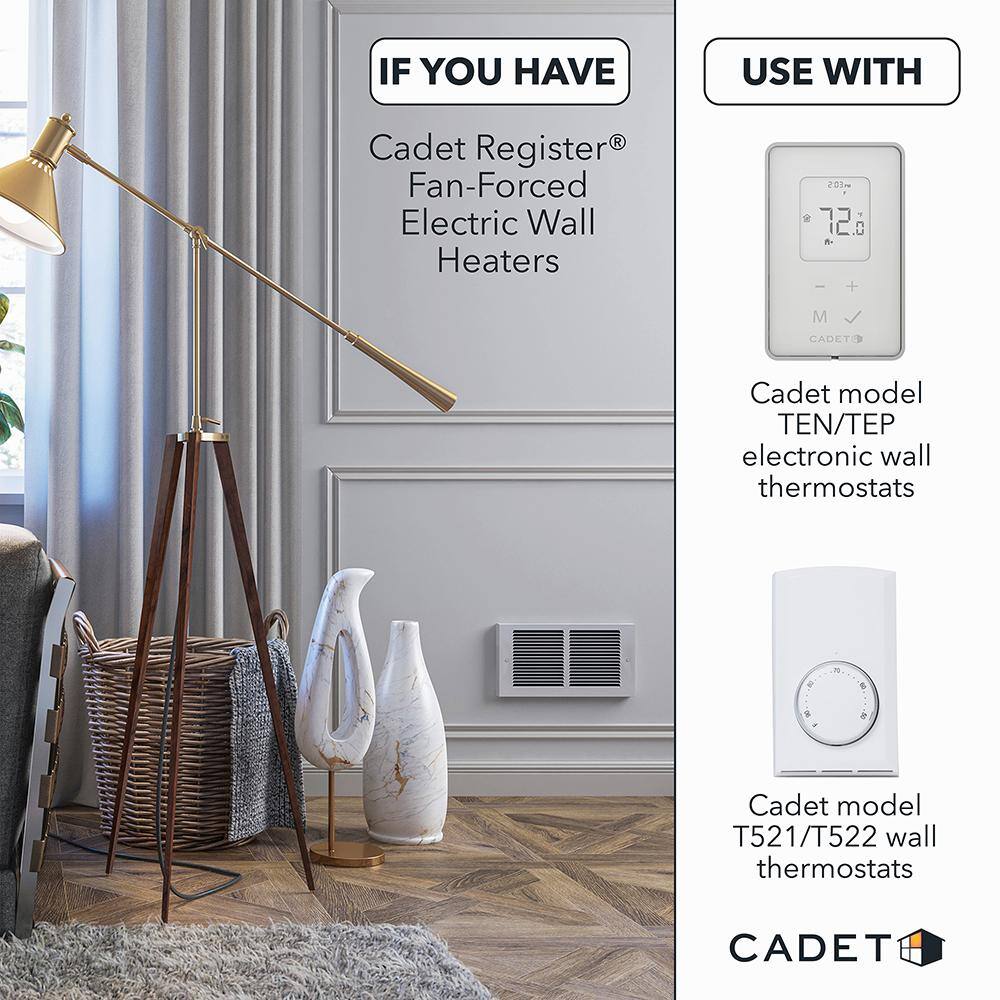 Cadet RMC151W 120-volt 500 1000 1500-watt Register In-wall Fan-forced Electric Heater in White5