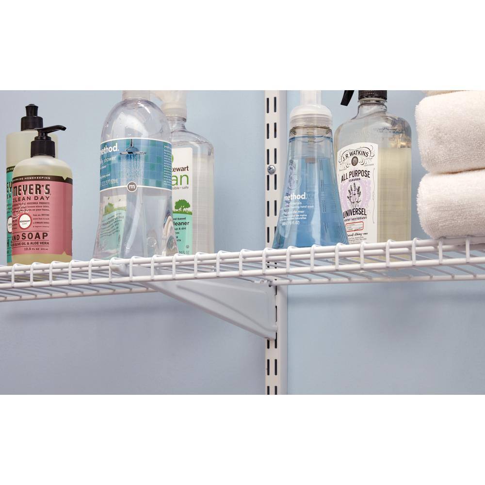 ClosetMaid 2075 ShelfTrack 49 - 96 in. W White Reach-In Wall Mount 3-Shelf Wire Closet System Organizer Kit0