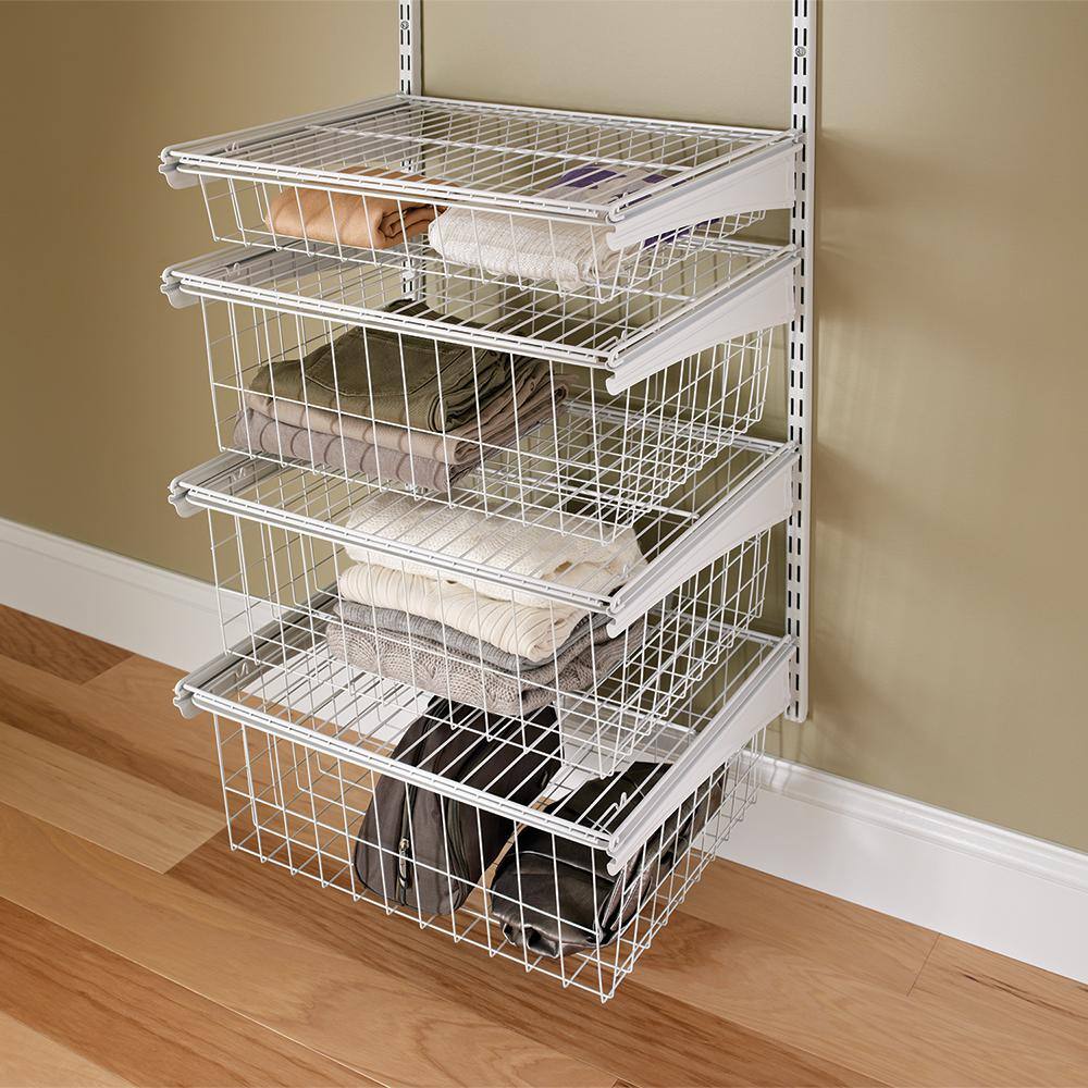 ClosetMaid 2815 27 in. H x 21 in. W White Steel 4-Drawer Wide Mesh Wire Basket6